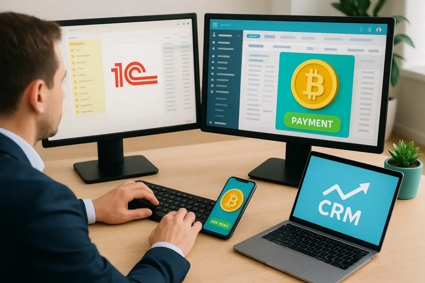 Зачем бизнесу нужна интеграция криптовалюты в 1С и CRM